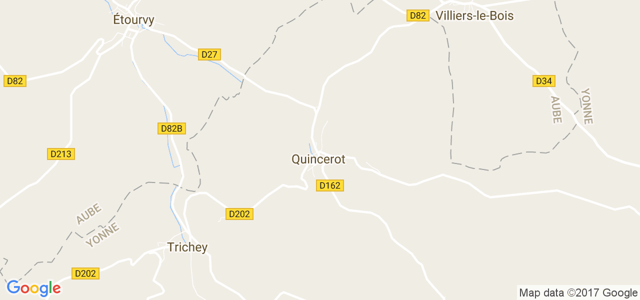 map de la ville de Quincerot