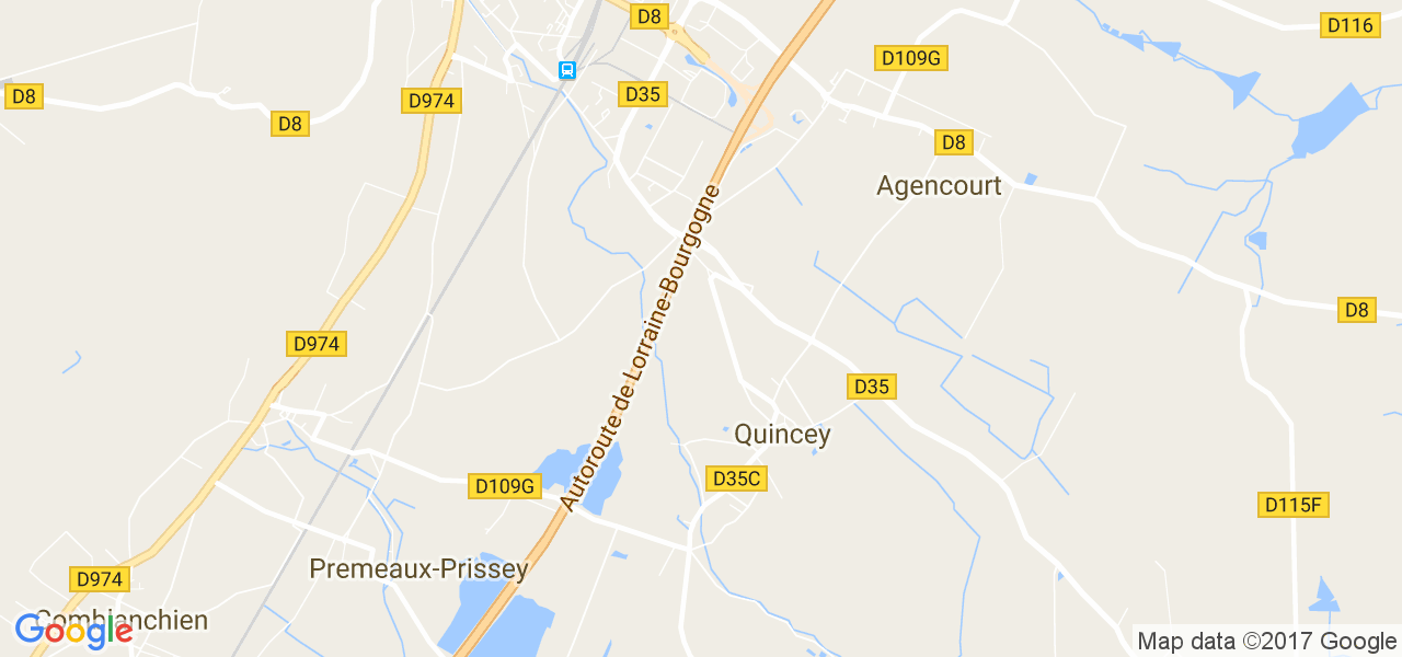 map de la ville de Quincey