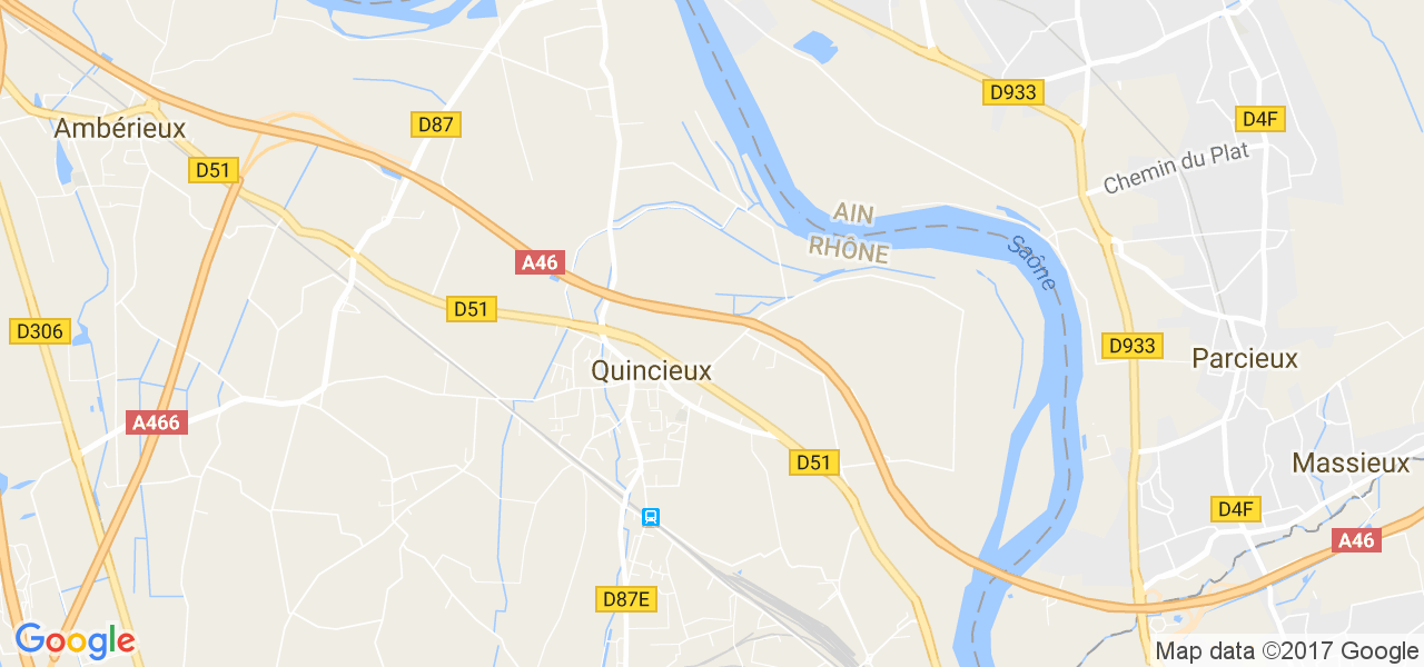 map de la ville de Quincieux