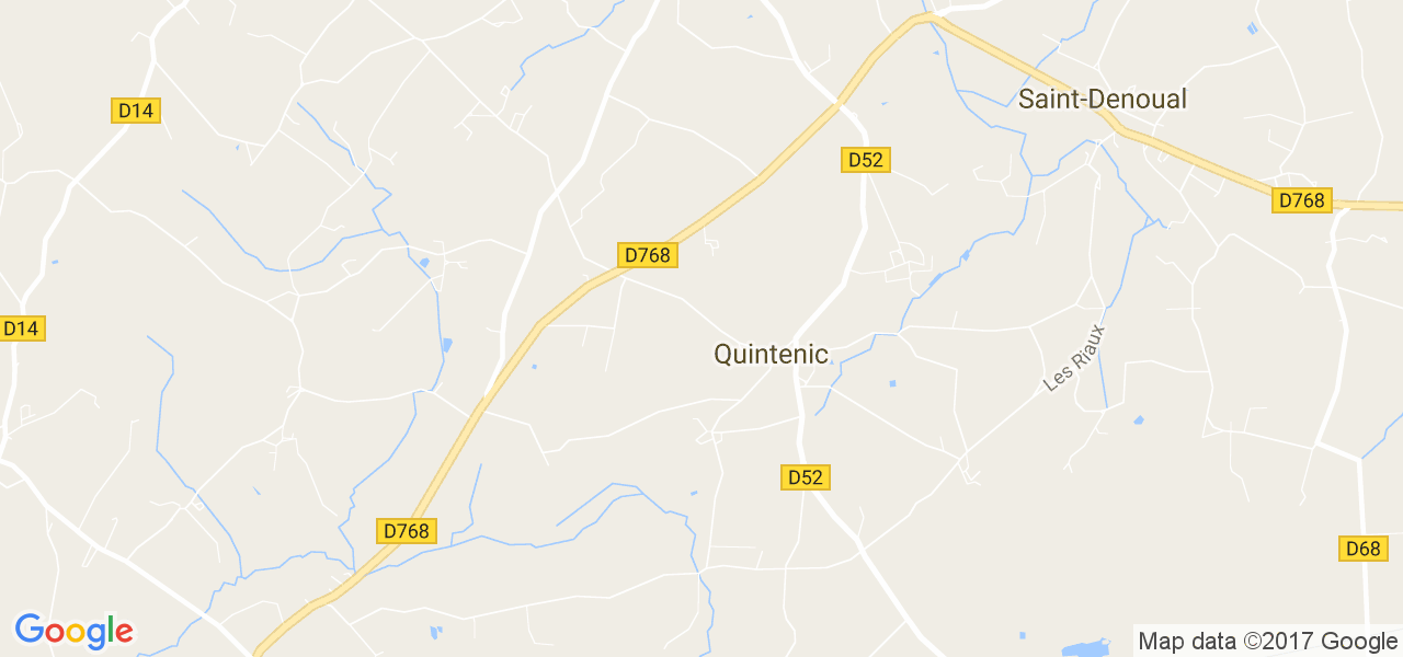 map de la ville de Quintenic