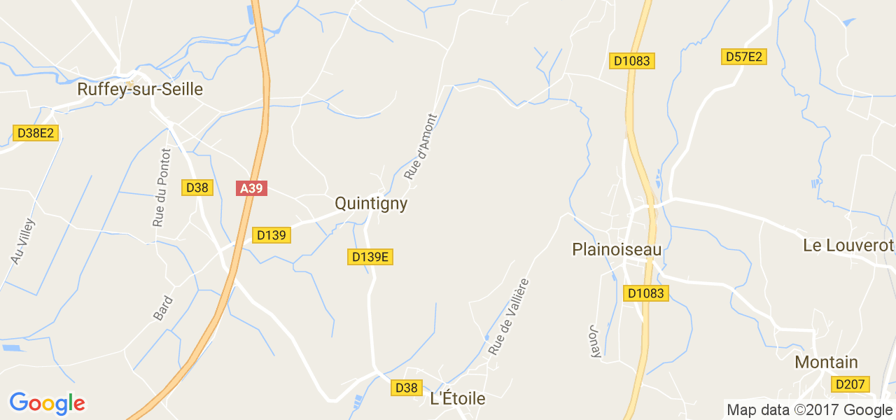 map de la ville de Quintigny