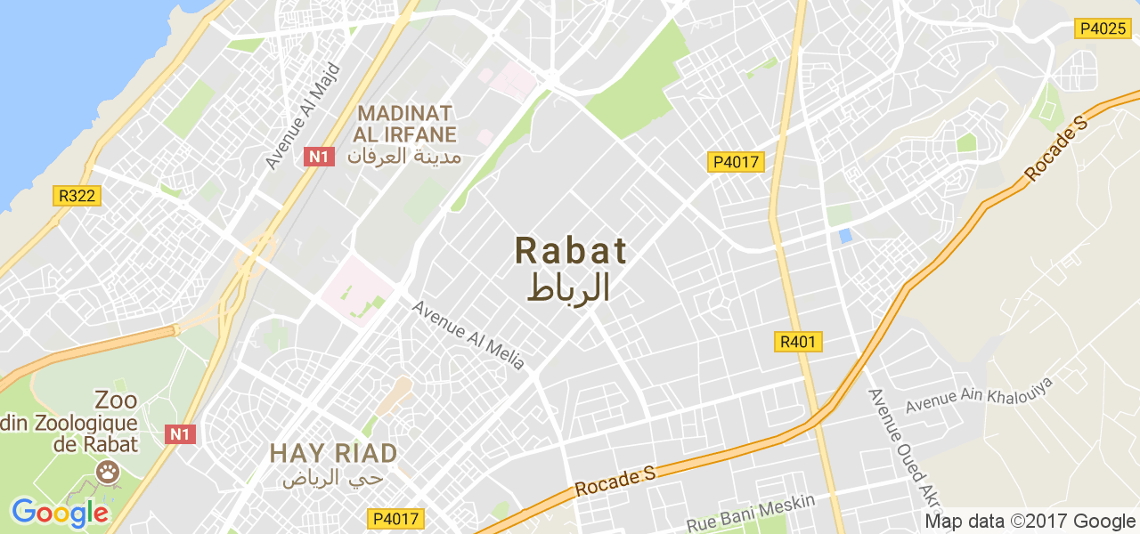 map de la ville de Rabat