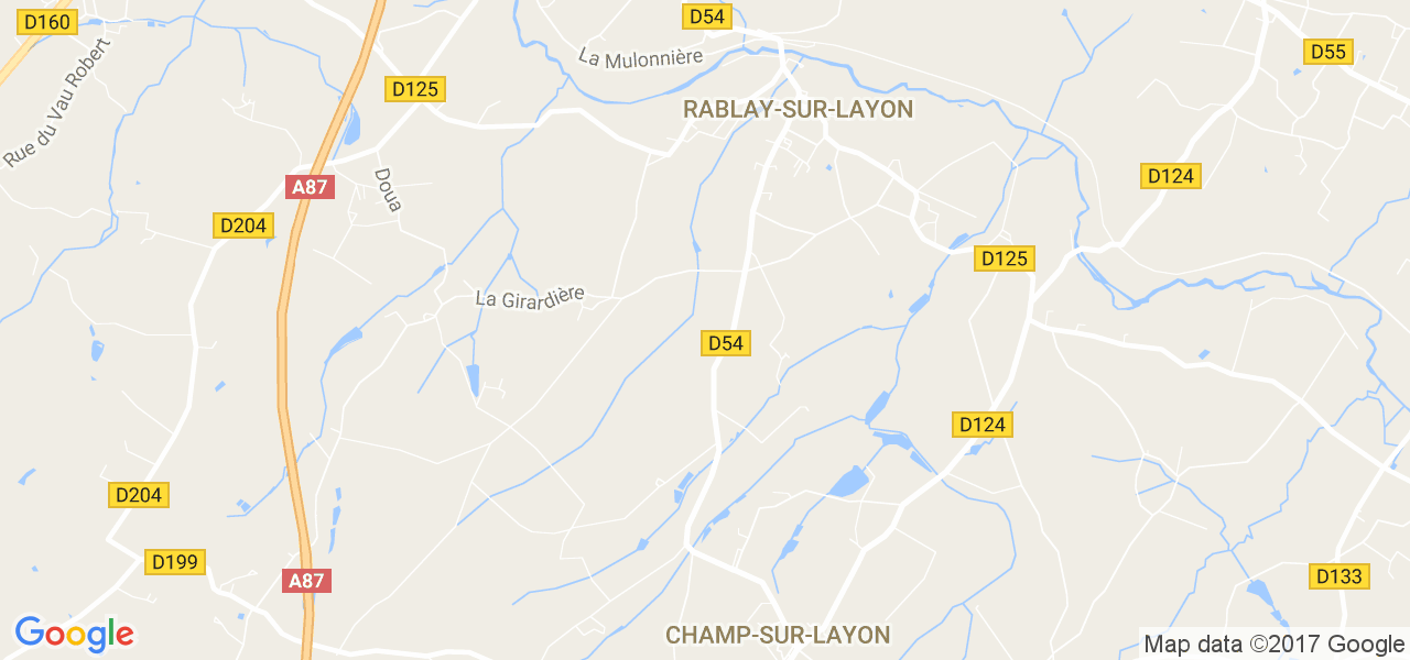 map de la ville de Rablay-sur-Layon