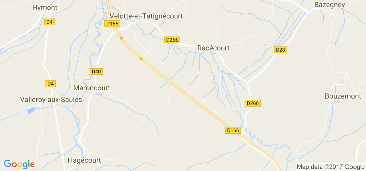 map de la ville de Racécourt