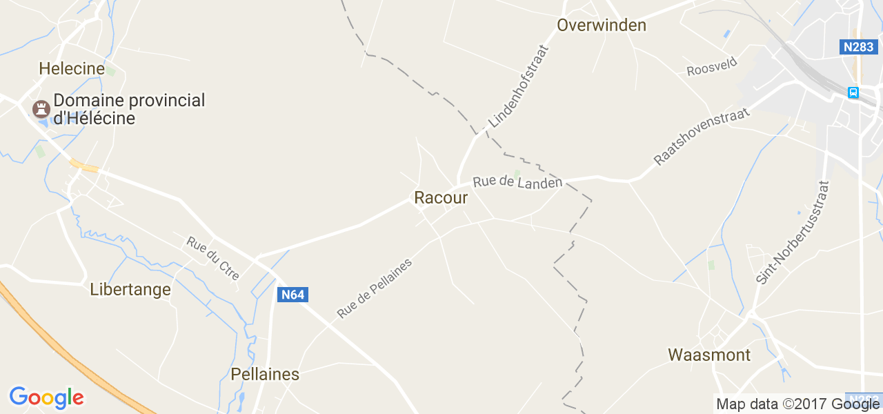 map de la ville de Racour