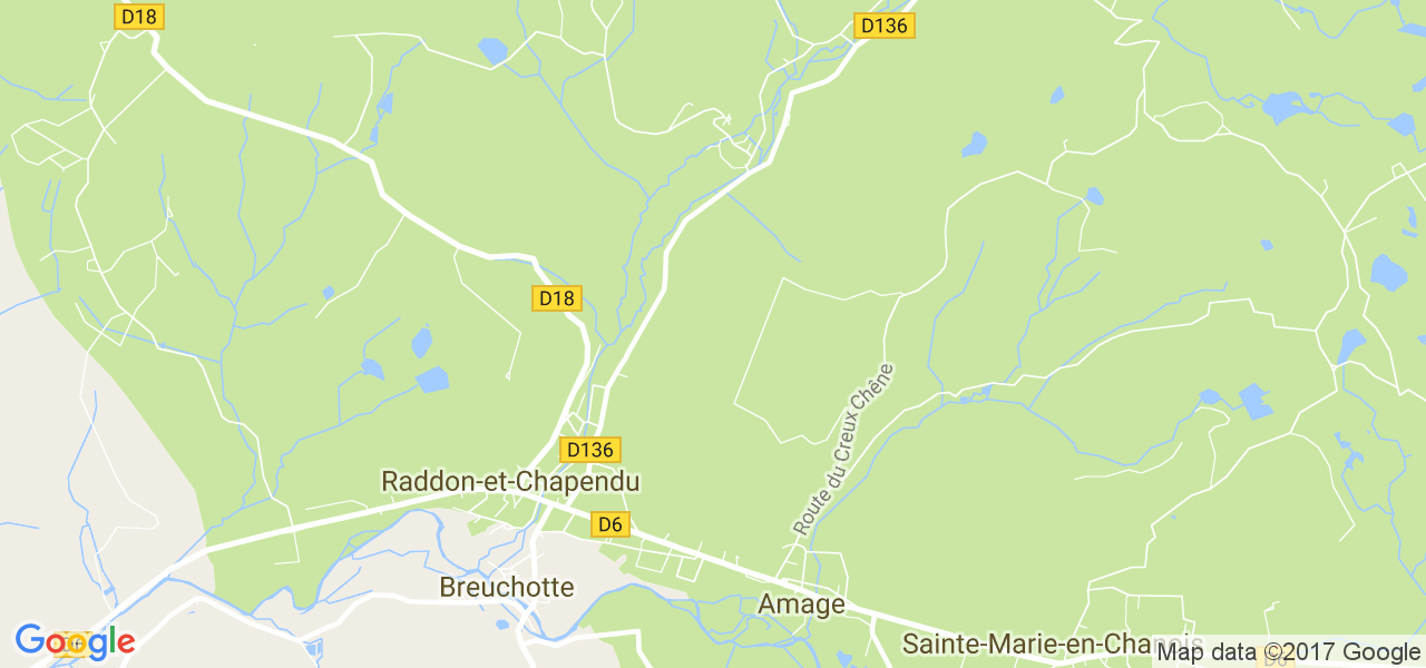 map de la ville de Raddon-et-Chapendu