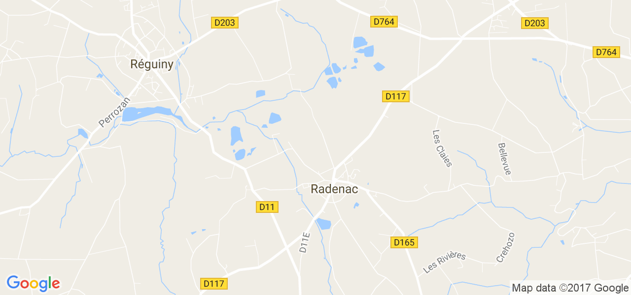 map de la ville de Radenac