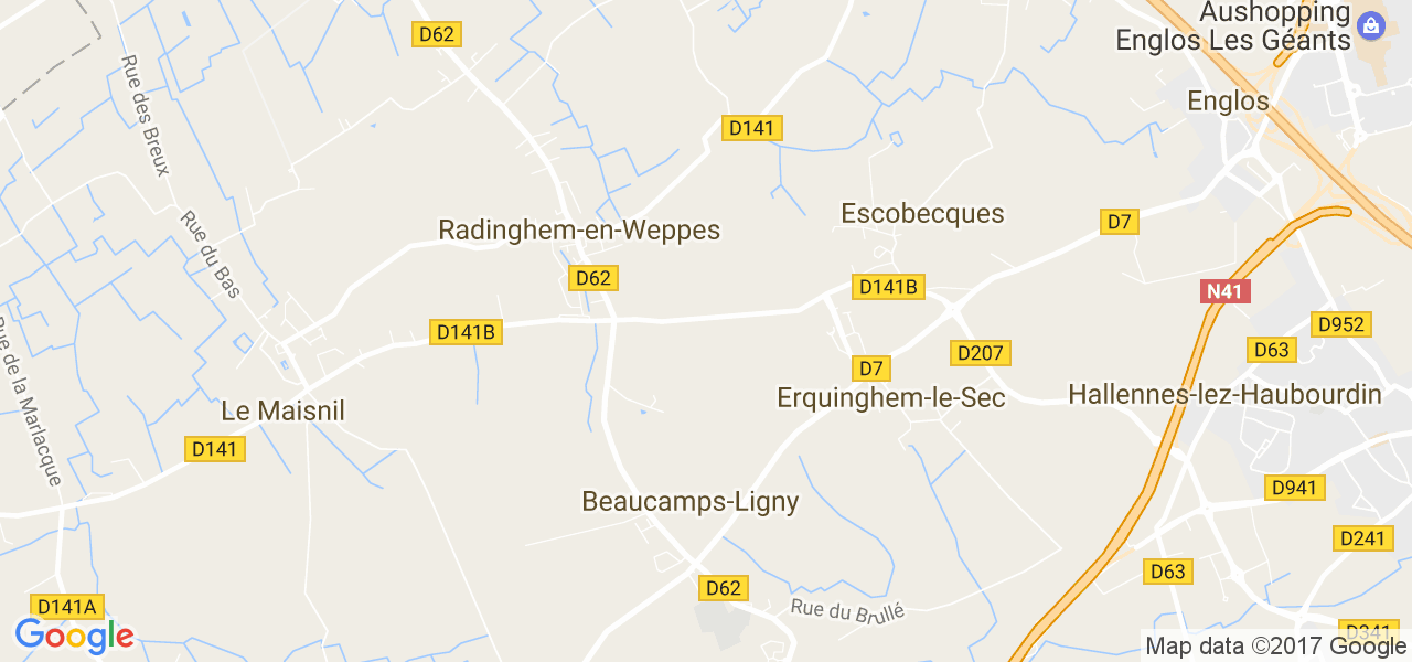 map de la ville de Radinghem-en-Weppes