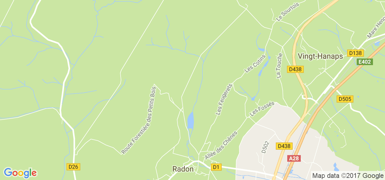 map de la ville de Radon