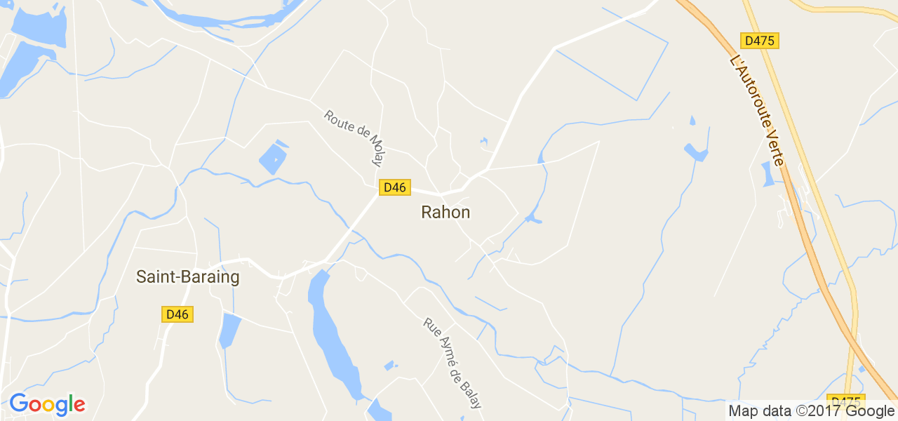 map de la ville de Rahon