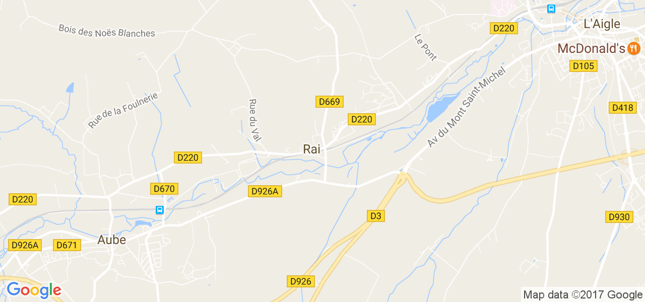 map de la ville de Rai