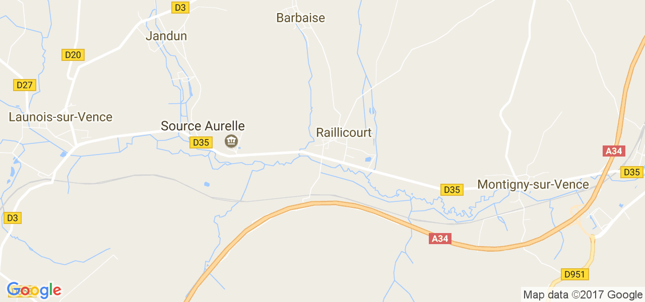 map de la ville de Raillicourt