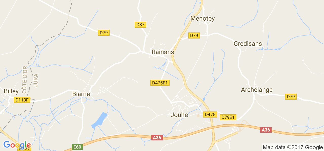 map de la ville de Rainans