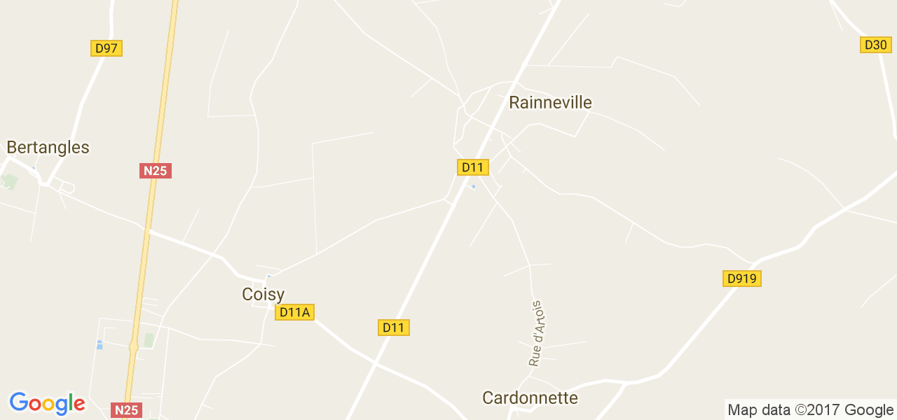 map de la ville de Rainneville