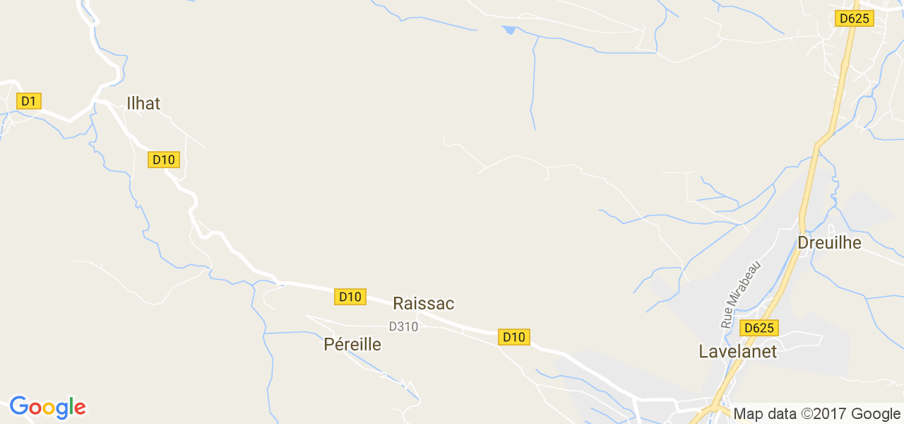 map de la ville de Raissac