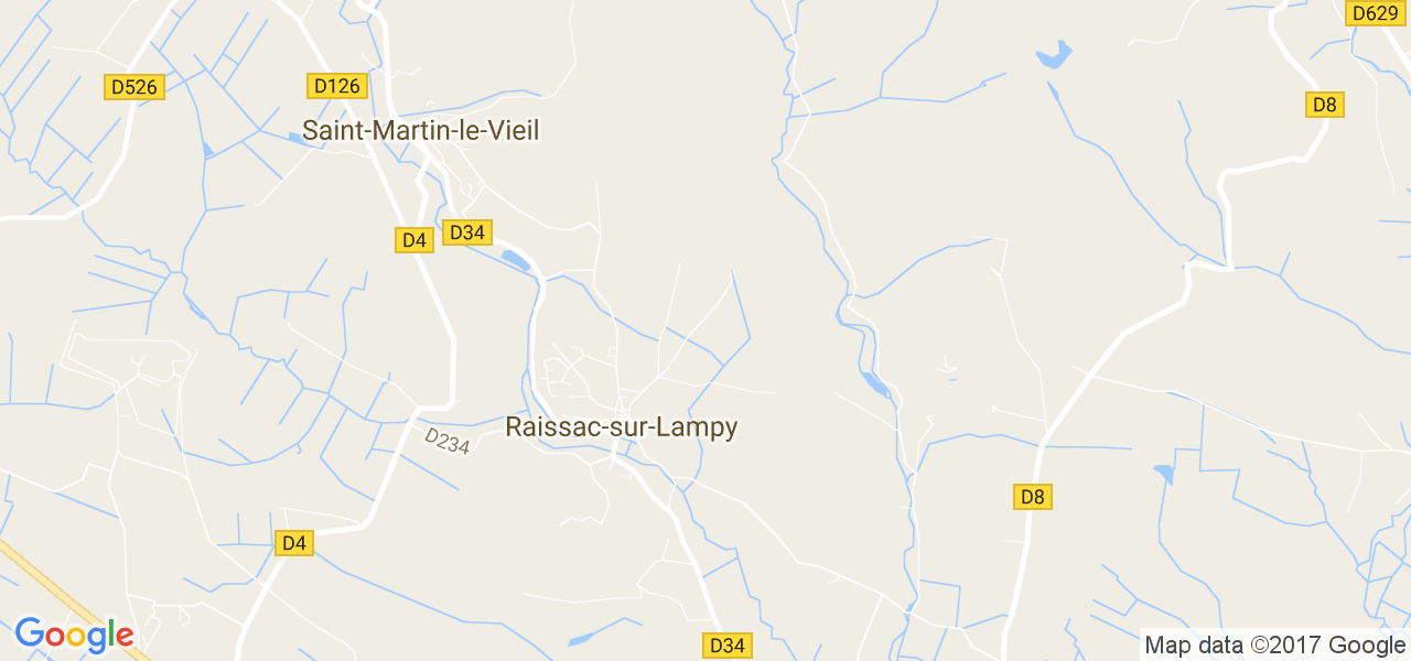 map de la ville de Raissac-sur-Lampy