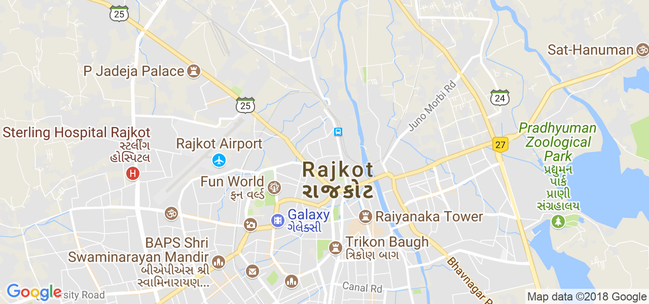 map of the city of Rajkot