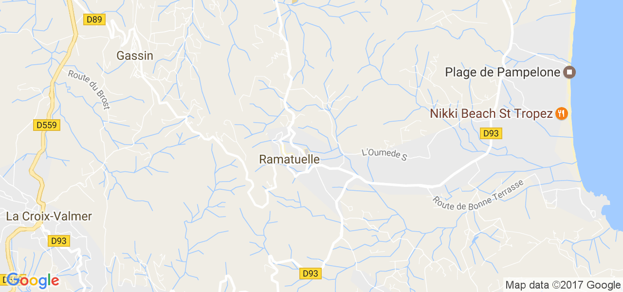 map de la ville de Ramatuelle