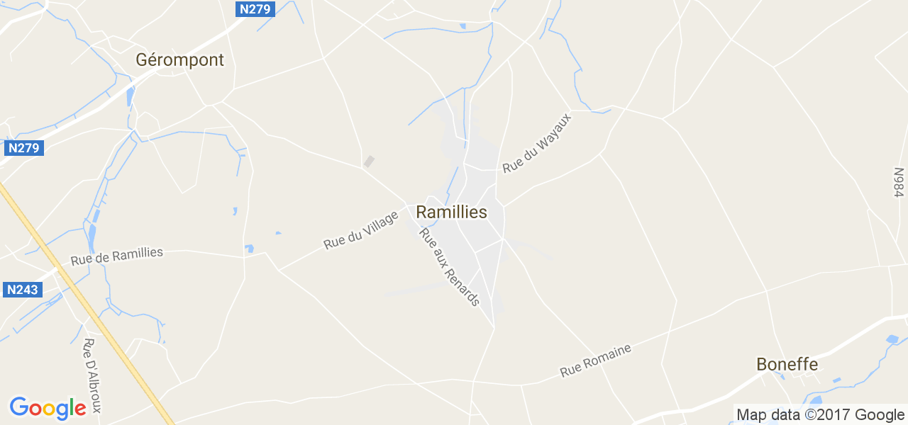 map de la ville de Ramillies