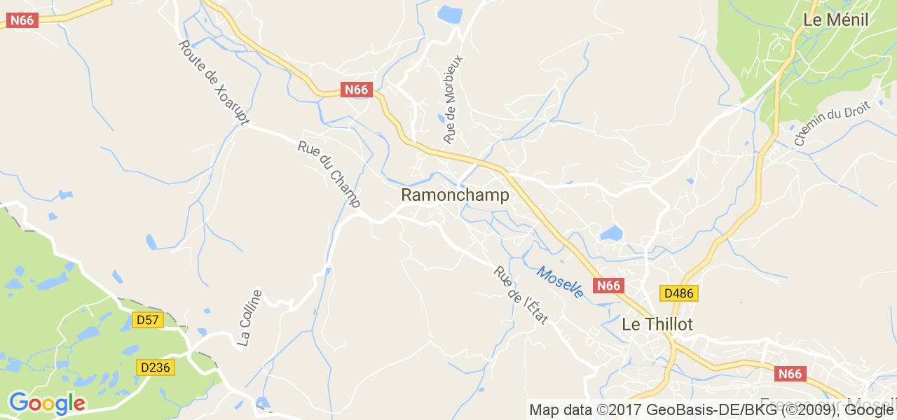 map de la ville de Ramonchamp