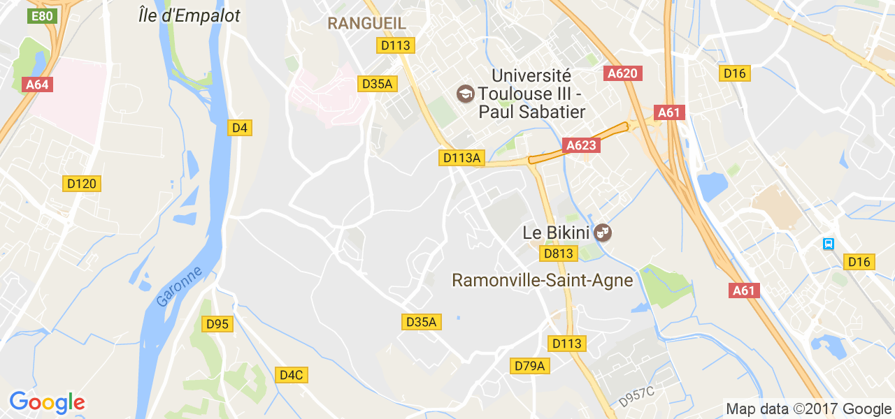 map de la ville de Ramonville-Saint-Agne