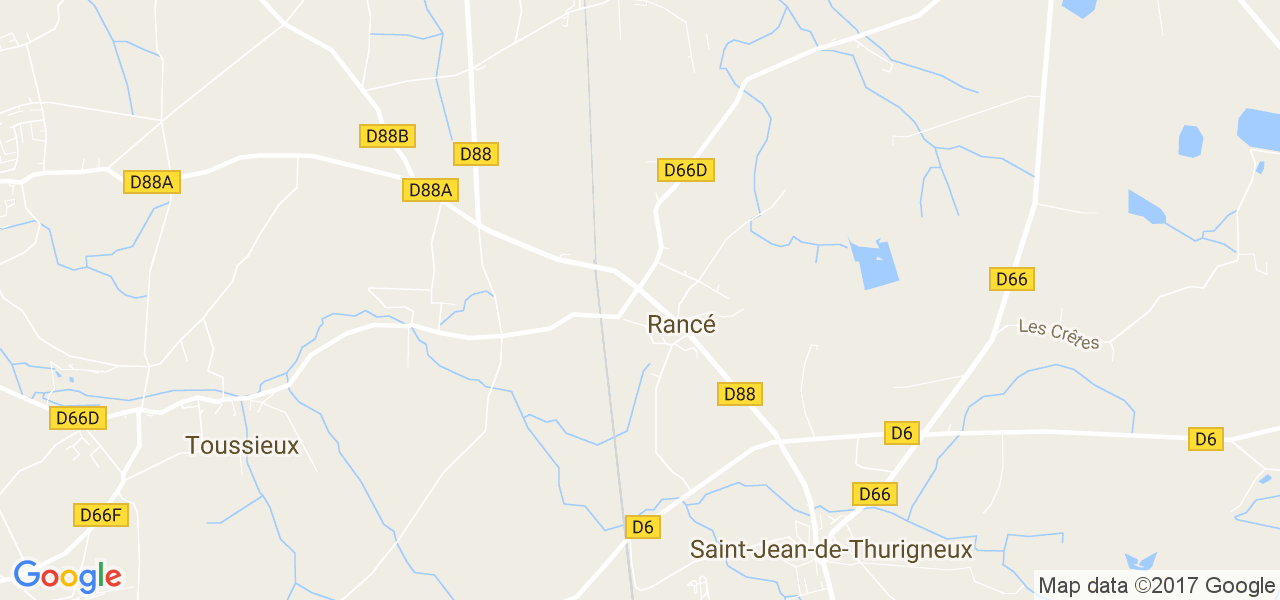 map de la ville de Rancé