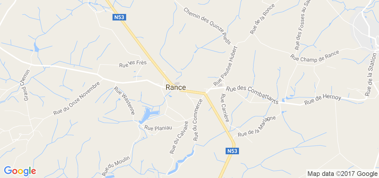 map de la ville de Rance