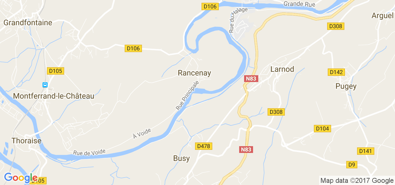 map de la ville de Rancenay