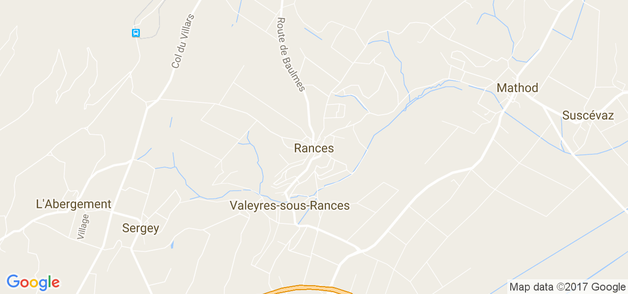 map de la ville de Rances