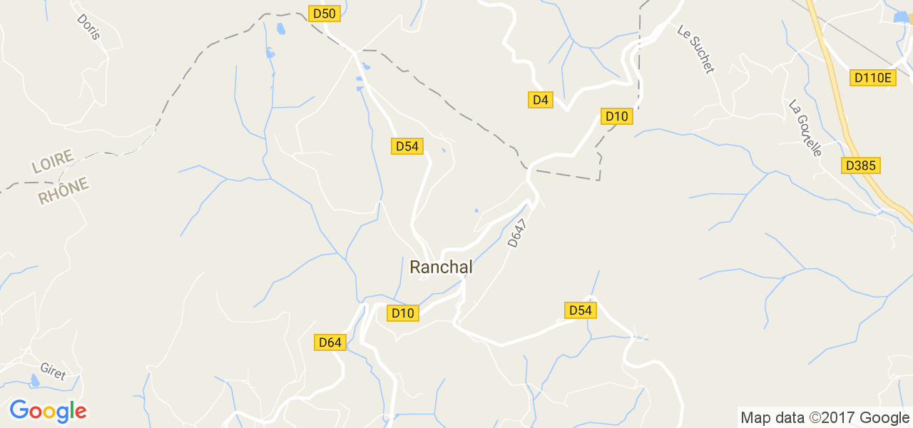 map de la ville de Ranchal