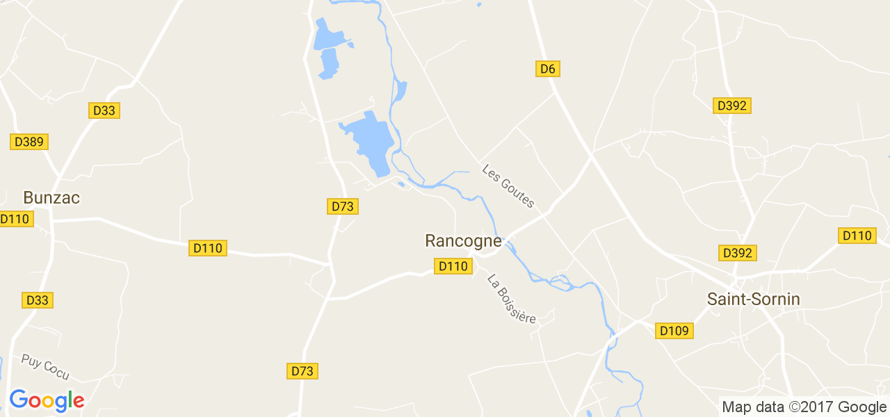 map de la ville de Rancogne