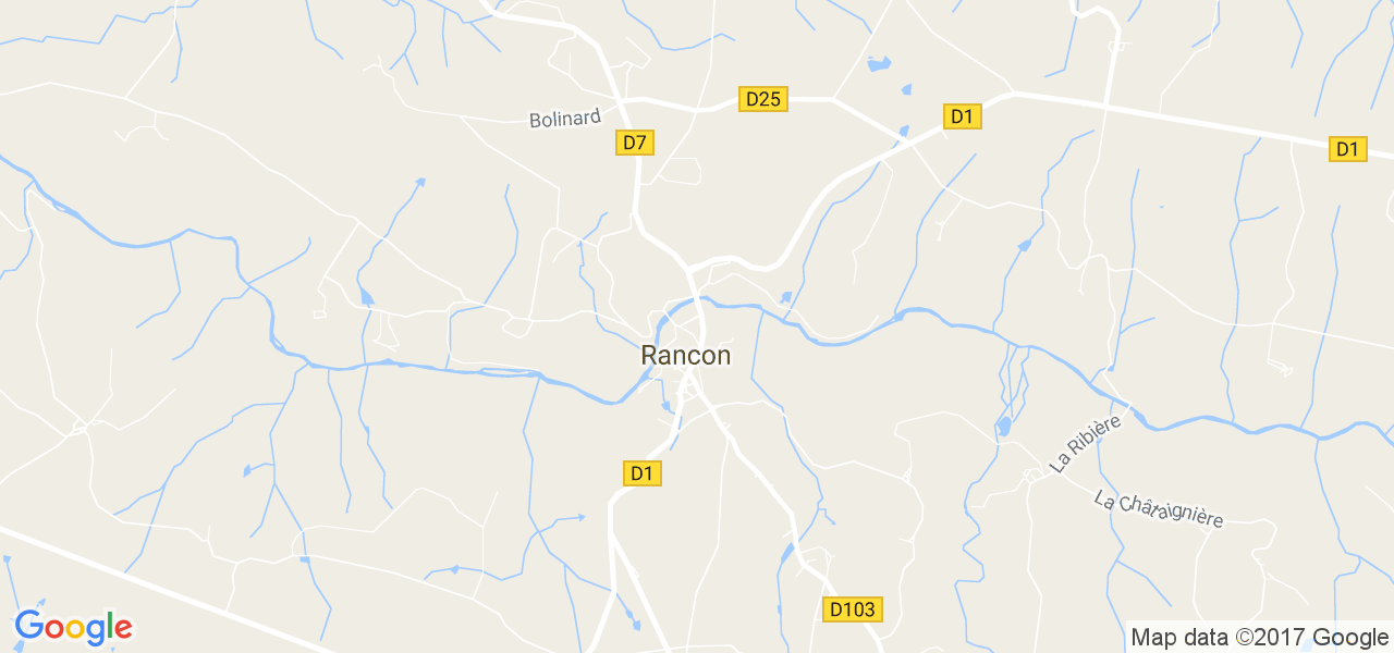 map de la ville de Rancon