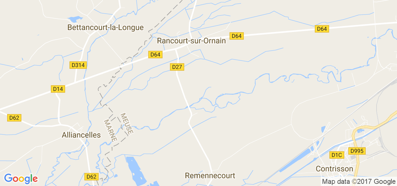 map de la ville de Rancourt-sur-Ornain