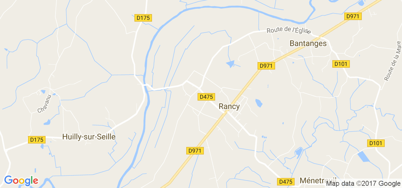 map de la ville de Rancy