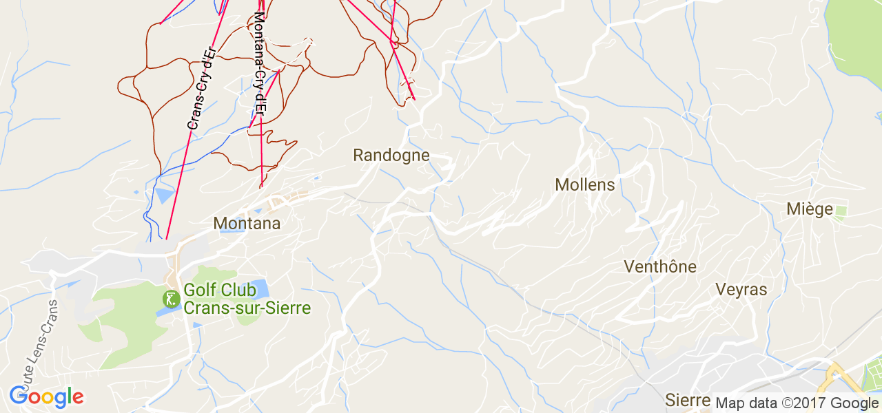 map de la ville de Randogne