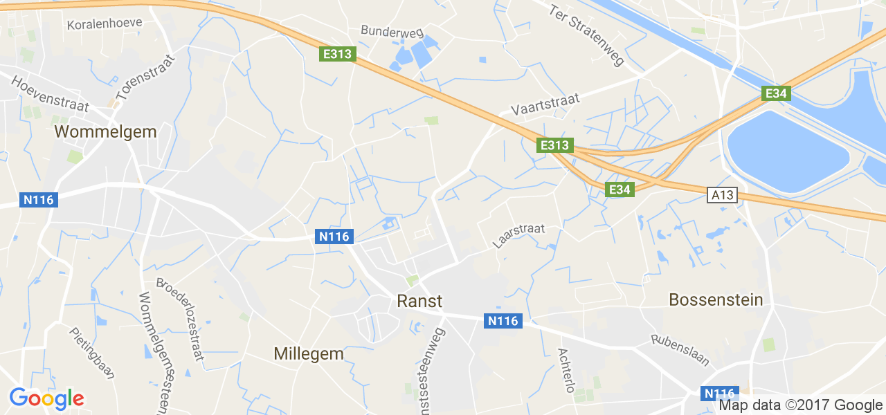 map de la ville de Ranst