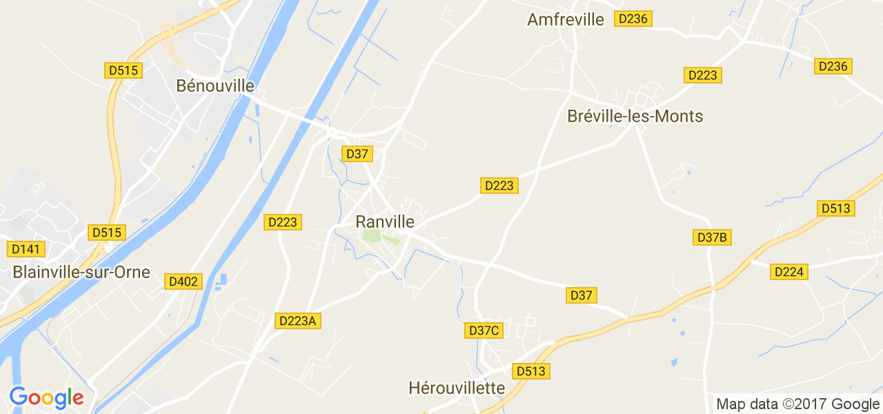 map de la ville de Ranville