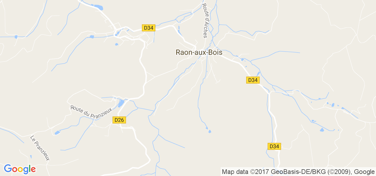 map de la ville de Raon-aux-Bois