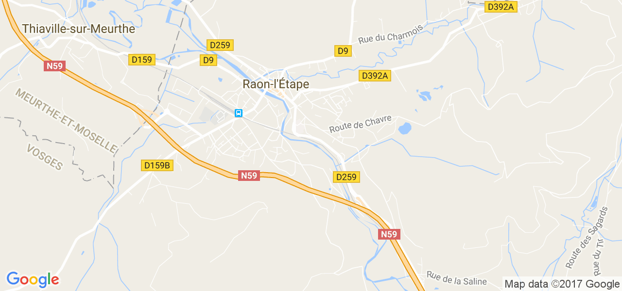 map de la ville de Raon-l'Étape