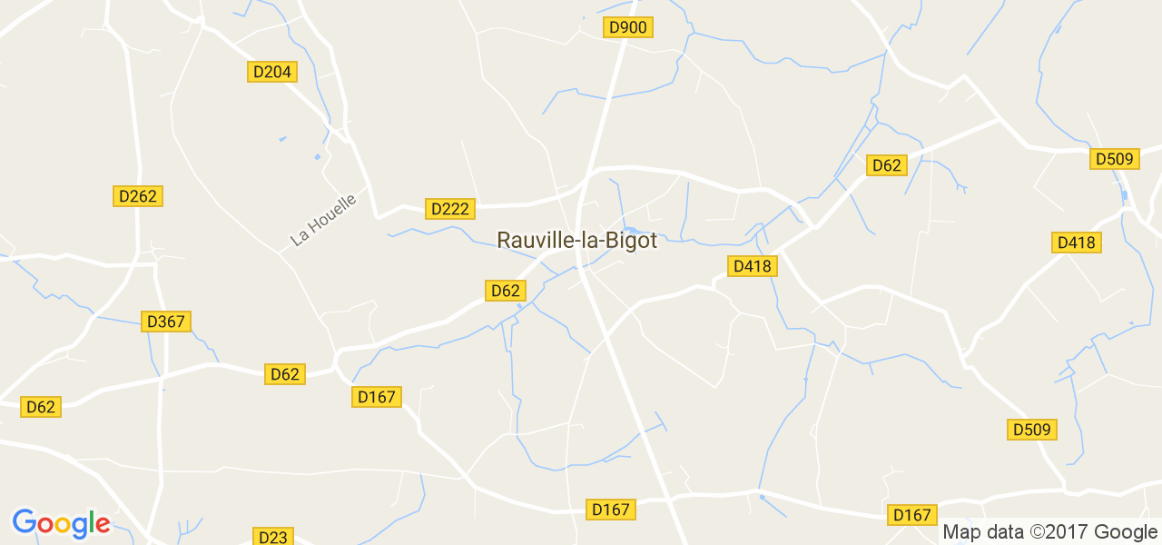 map de la ville de Rauville-la-Bigot