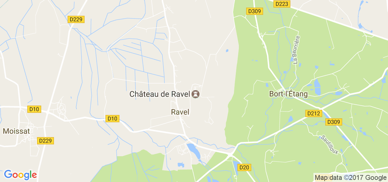 map de la ville de Ravel