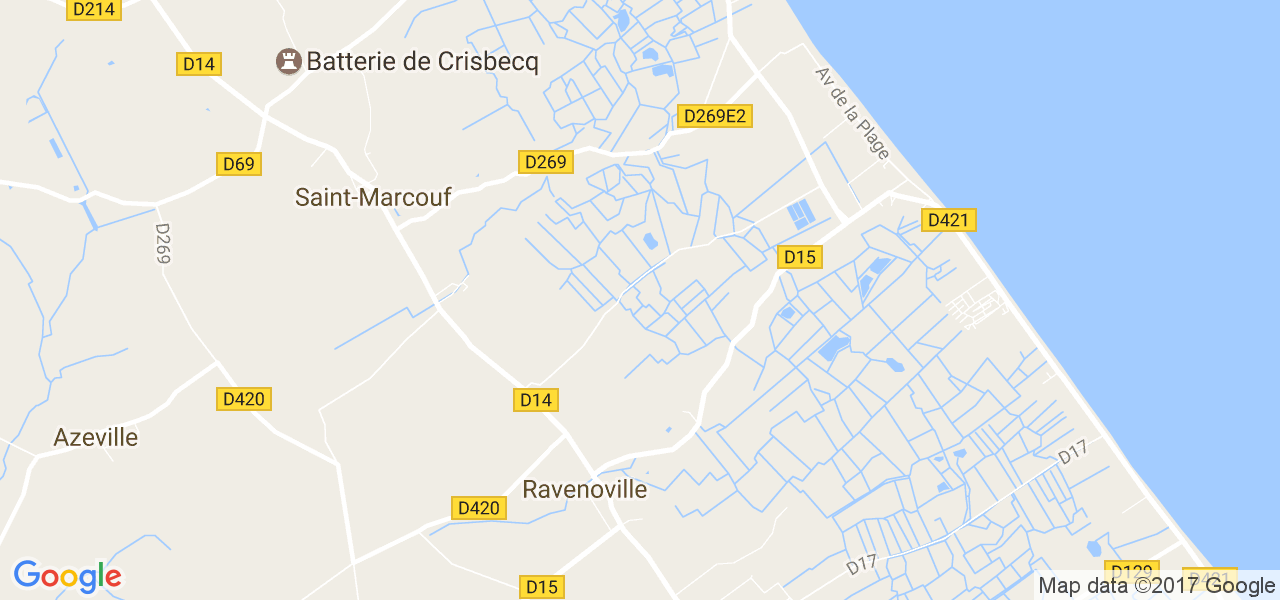 map de la ville de Ravenoville