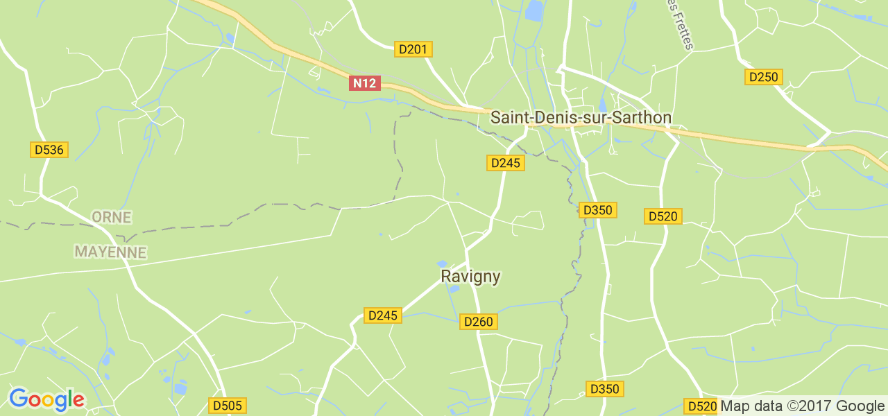 map de la ville de Ravigny