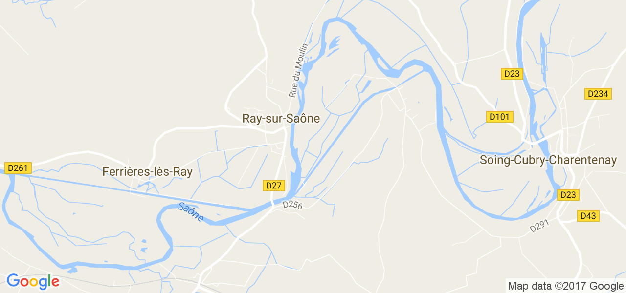 map de la ville de Ray-sur-Saône