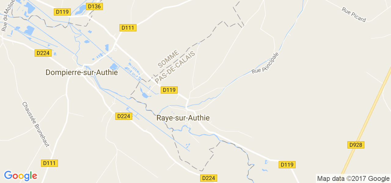 map de la ville de Raye-sur-Authie