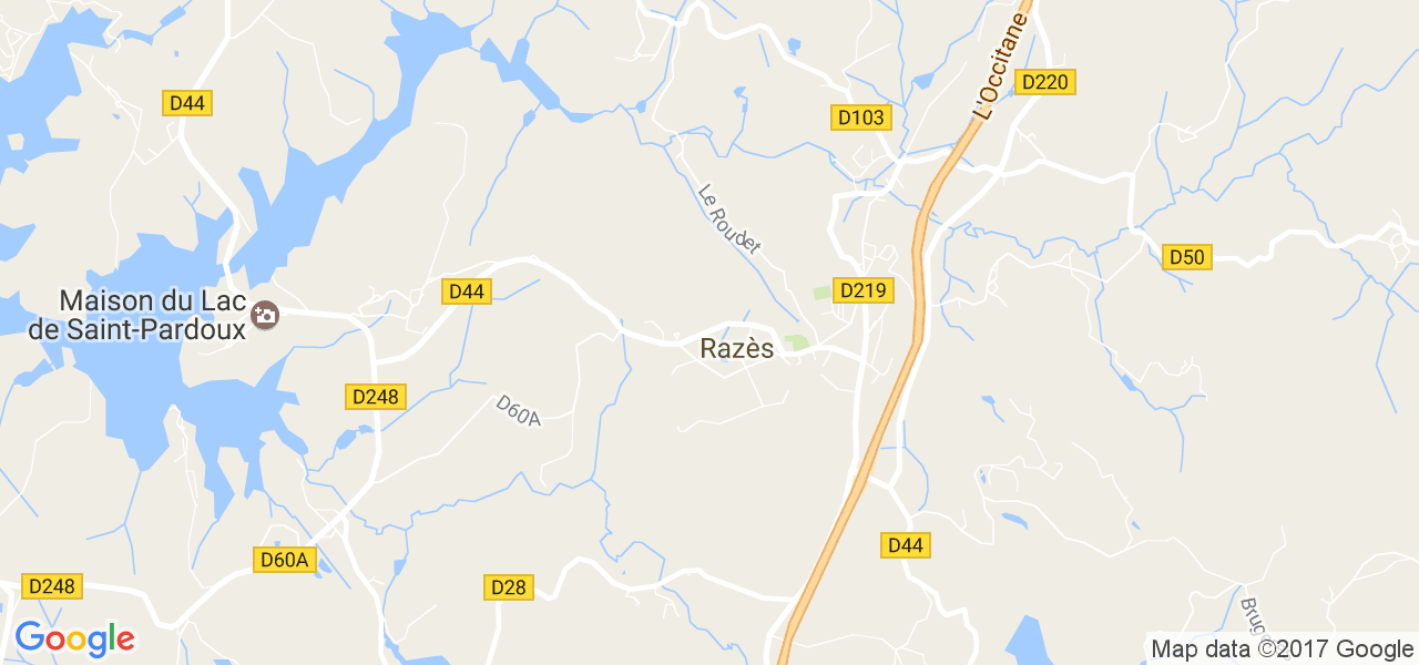 map de la ville de Razès