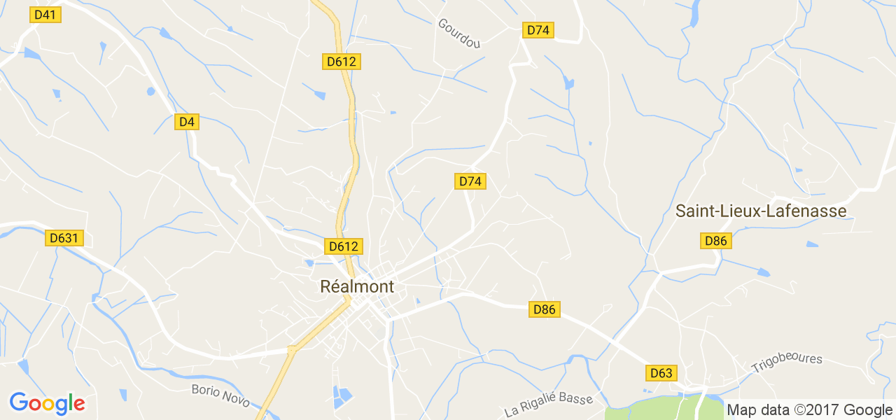 map de la ville de Réalmont