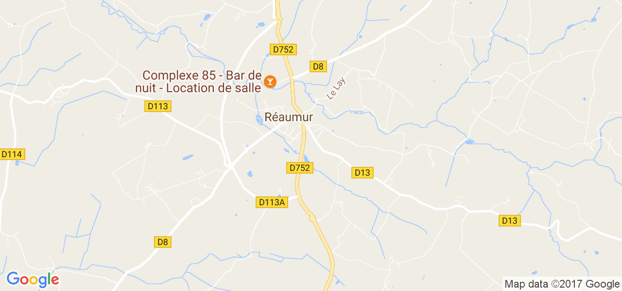 map de la ville de Réaumur