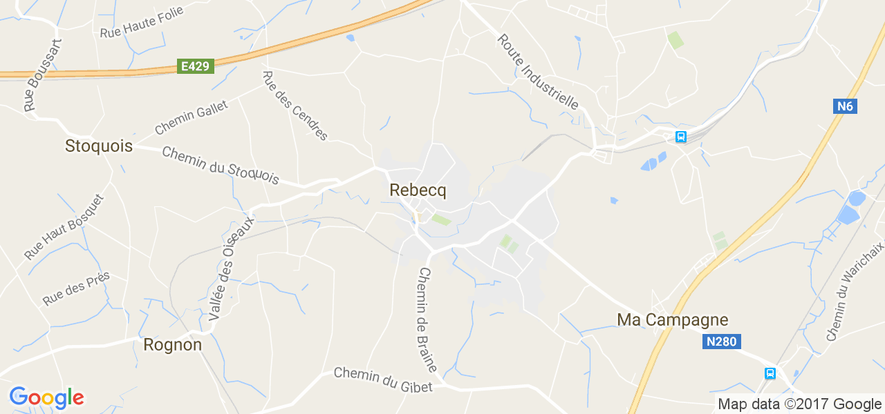 map de la ville de Rebecq-Rognon