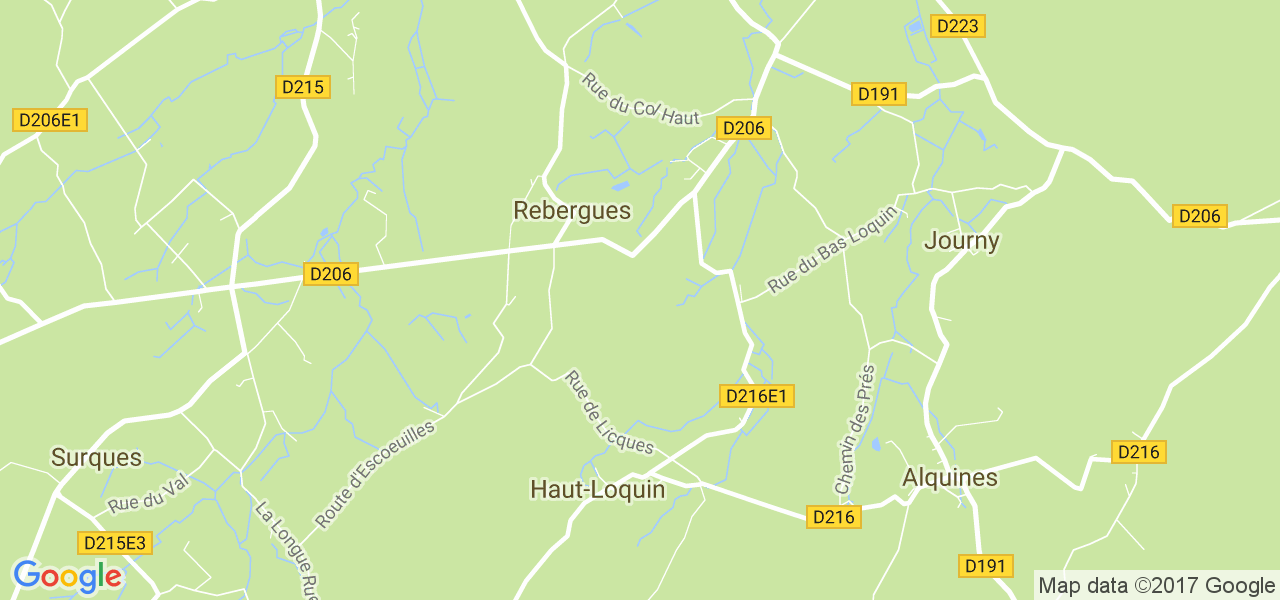 map de la ville de Rebergues